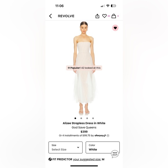 Alizee Strapless Dress in white. God Save Queens - Picture 1 of 6